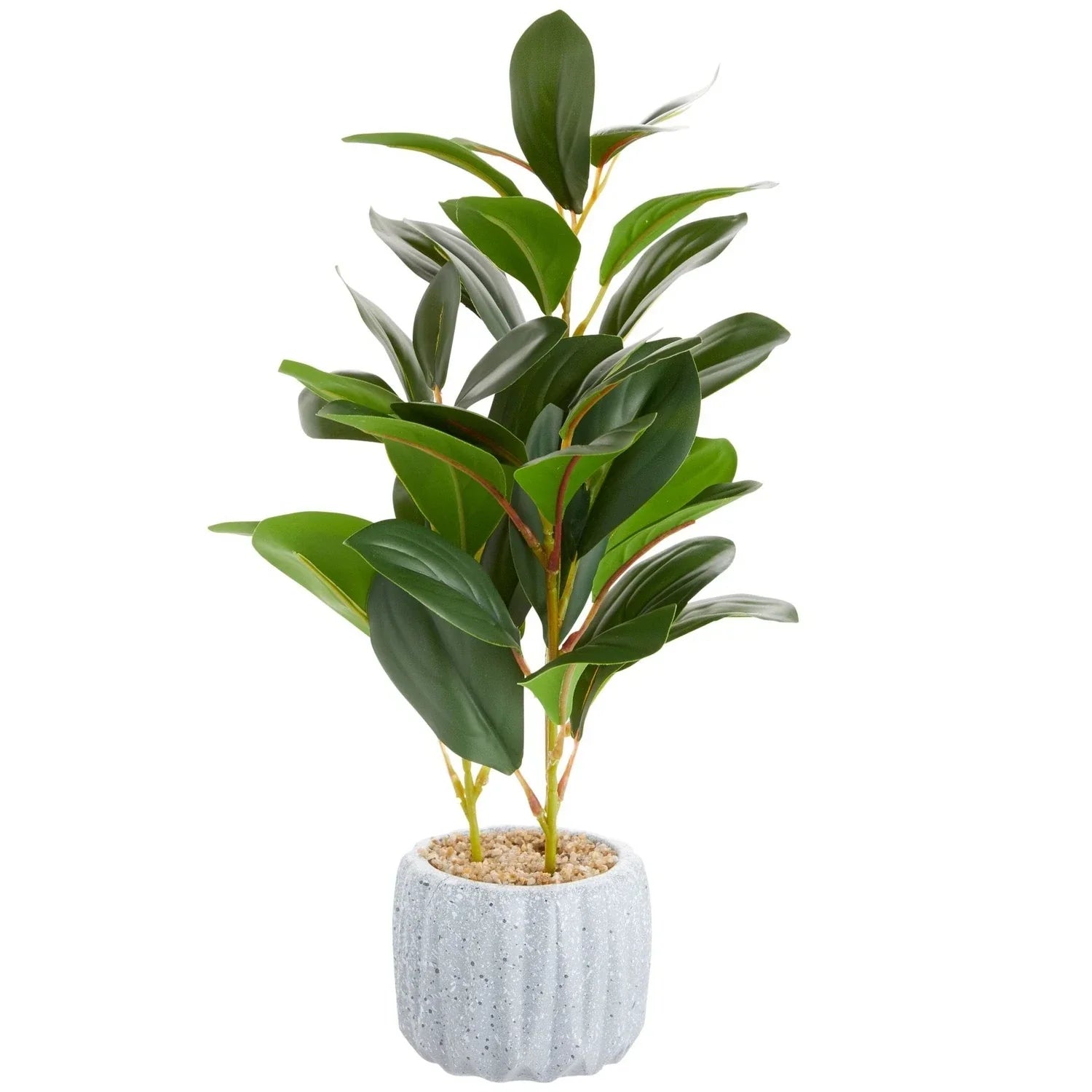Juvale Artificial Plant with Grey Cement Planter Pot (3.1 x 3.1 x 11.8 Inches)